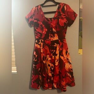 Red Floral Eva Mendes Dress